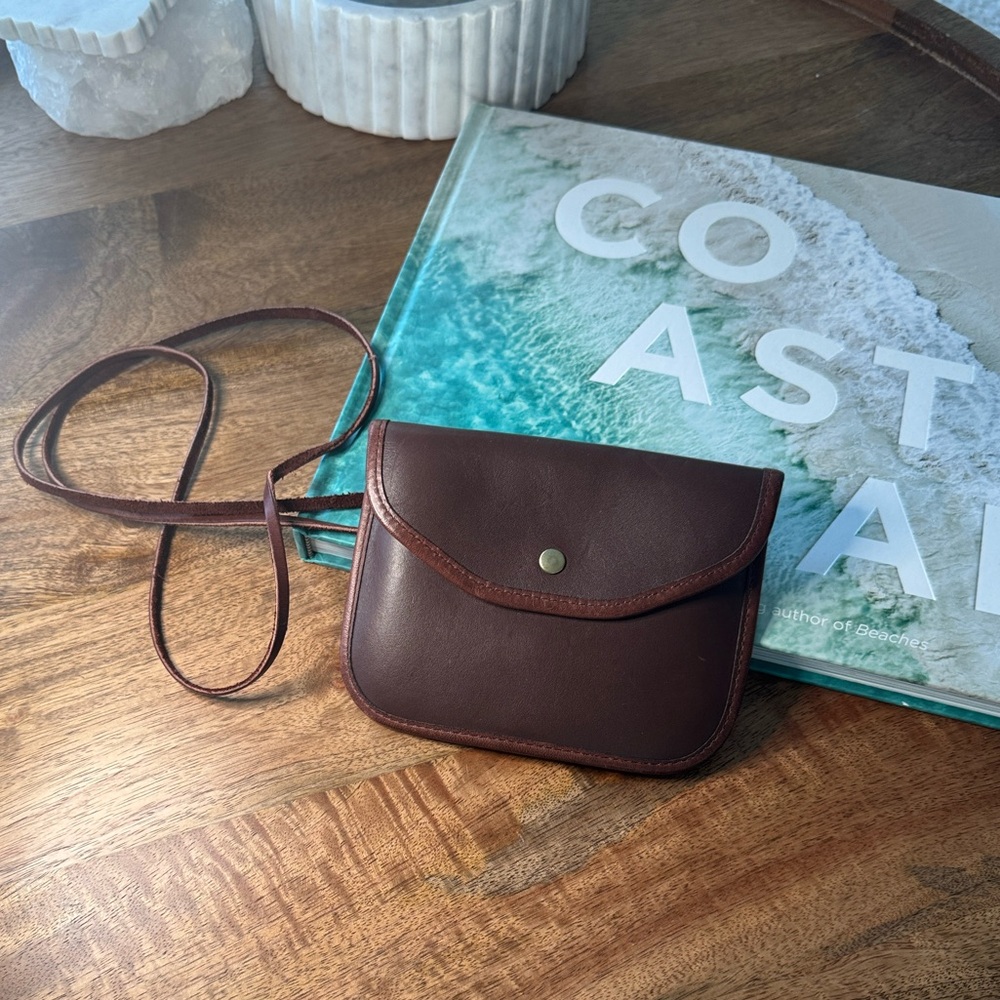 Michael Green Brown Leather Convertible Crossbody Belt Bag